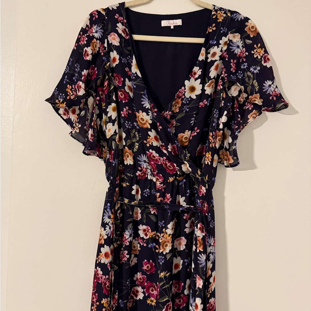 Floral V-Neck High Low Wrap Dress